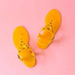 NEW! Coach Tea Rose Canary Jelly Sandals S…
